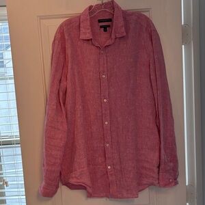 Men's Banana Republic Pink Linen Shirt
